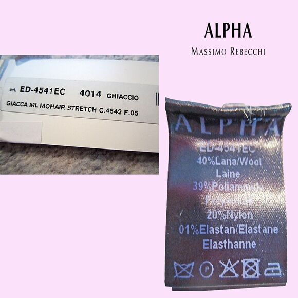 ALPHA MASSIMO REBECCHI NEW Italian Mohair Cardigan Sweater 40/S - Picture 5 of 12